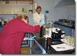 Lab Technicians Testint Water Samples